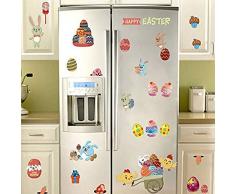IARTTOP Happy Ostern Wandaufkleber, niedlich, Osterhasen-Eier, Küken Wandaufkleber für Kinderzimmer, Tür, Kühlschrank, Fenster, Aufkleber