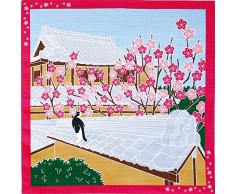 Tama no osanpo Furoshiki Kleine Geschenkpapier Reinigungstuch Traveling-cat Katze Plum Blossom Februar
