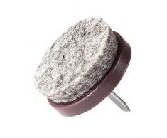 Westmark 8 Filz-/Bodenschutz-/MÃ¶belgleiter, Mit Nagel, Rund, Ã 2,4 cm, StÃ¤rke: 4 mm, Filz-Stoff/Kunststoff, Braun/Grau, 52022280