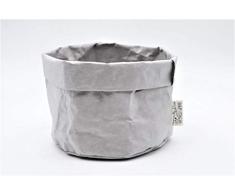 B&P Italia Brottasche Stockholm aus Zellstoff, Grau, Durchmesser 19 x 12 cm