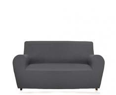 GEMITEX Magischer Sofabezug aus Stoff, einfarbig, elastisch, Polyester, Grau, Rückenlehne bis 280 cm