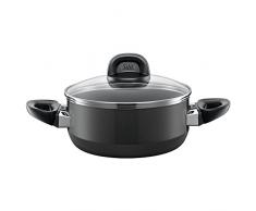 Silit Piedra Kochtopf 20cm, Glasdeckel, Bratentopf 2,4l, Silitstahl Funktionskeramik, Topf Induktion, schwarz