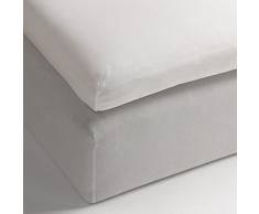 Heckett Lane Spannlaken 100% Baumwolle Mako-Satin Topper 140x200+12 cm. Off-White