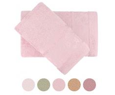 Tessile Di-Lusso Max Diamond Bambus Handtücher in Geschenkbox, 68,6 x 139,7 cm, 50,8 x 88,9 cm, Rosa