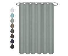 Eforgift Polyester Dusche Vorhänge Mehrfarbig mit gratis Haken (blau gestreift), Polyester, grau, 72W x 72L