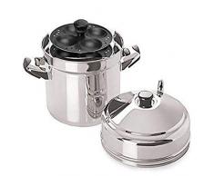 Tabakh IC-215 Edelstahl Kochtopf mit Antihaftbeschichtung 4-fach IC-215 Idly Stand, 20 Stück, silber