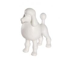 Nayothecorgi Keramikfigur Hund stehend Pudel matt weiß