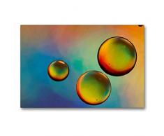 Premium Textil-Leinwand 90 x 60 cm Quer-Format Farbrausch mit Öl und Wasser 02 | Wandbild, HD-Bild auf Keilrahmen, Fertigbild auf hochwertigem Vlies, Leinwanddruck von Veronika Rix