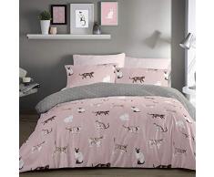 Fusion Cats-Bettbezug-Set, Blush, Einzelbett