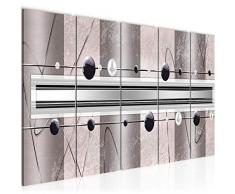 Bilder Abstrakt Wandbild 200 x 80 cm Vlies - Leinwand Bild XXL Format Wandbilder Wohnzimmer Wohnung Deko Kunstdrucke Rosa Grau 5 Teilig - MADE IN GERMANY - Fertig zum Aufhängen 103755a