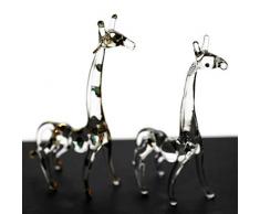 ChangThai Design 2 Stück goldene Giraffe Handschale Glas Puppenhaus Miniatur-Dekoration