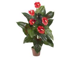 Nearly Natural Fast 6619 Anthurium, Natur Deko Seide Pflanze, 0,9 m, Rot