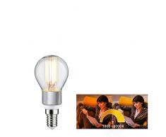 Paulmann 28778 LED Lampe Filament Tropfen Dim to warm 5 Watt dimmbar Leuchtmittel Klar effizientes Licht Goldlicht bis Warmweiß 1800-3000K E14