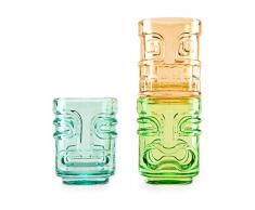 True Zoo TrueZoo 2.5 Inch Tiki Trio Shot Glasses, Glas, Multicolor, 4.45x4.45x5.71 cm