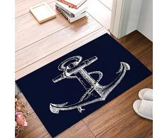 Cloud Dream Home Bad Bad Dusche WC Boden Fußmatte Teppich Teppich Pad Fußmatte Schlafzimmer (59,9 x 39,9 cm) (Custom Nautical Navy Blau Anker 23.6 x15.7in Mehrfarbig