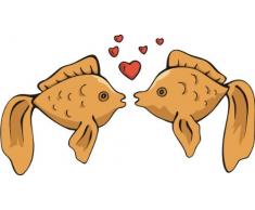 INDIGOS 4051719835441 Wandtattoo ME184 liebende Fische Karpfen Barsch Wasser Meer 40 x 22 cm