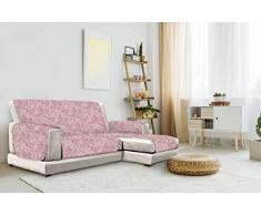 Italian Bed Linen “Glamour” rutschfest Sofa Abdeckung mit Chaise-Longue Rechts, Bordeaux, 240cm