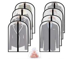 homeminda Kleidersack für Kleider, transparenter Mottenschutz, Staubschutz, leicht, atmungsaktiv, 61 x 121,9 cm, mit durchgehendem Reißverschluss zur Aufbewahrung von Kleidung und Reisen, 6 Stück XXXL 24x60