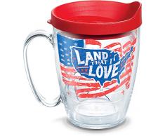 Tervis Thermobecher mit Deckel und rotem Deckel 16oz Mug farblos