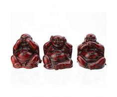 6 Figuren Lachender Buddha, Weisheit rot