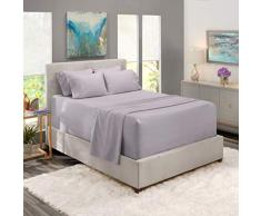 Nestl Bedding 6-teilige extra Tiefe Taschenlaken - Super Tiefe Bettlaken passend für 18 bis 24 Zoll Matratze - Hotel Ultra Deep Bettlaken Modern Full Hellgrauer Lavendel