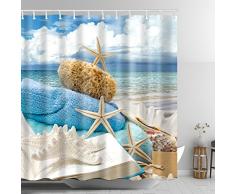 homefly Beach Ocean Duschvorhang wasserdicht Mehltau Stoff Badezimmer Decor Zubehör clear sky