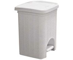 Stefanplast 30100 Abfalleimer, In Rattanoptik aus Kunststoff, 20,5 x 20,5 x 28 cm