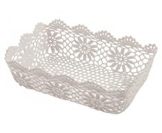Villa d Este Home Tivoli Crochet Korb Küche, Baumwolle, Weiß