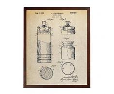 Turnip Designs TDP324 Cocktail-Shaker, Lackposter, Bar, Wandkunst, College, Raum-Dekoration, Getränkemixer, Vintage