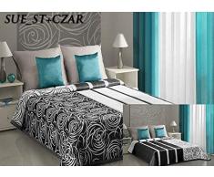 Eurofirany Tagesdecke, Polyester-Baumwolle, Grey/Black, 220 x 240 x 1 cm