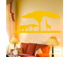 INDIGOS 4052166117425 Wandtattoo W555 Afrika, Steppe, Elefant Giraffe Wandaufkleber 80 x 44 cm, gold