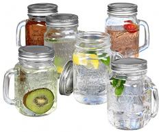 Estilo Mason Jar Becher mit Griffen Old Fashioned Trinkglas Set 6, je 16 Oz