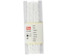 Prym 2 m Lange, 6 mm breite, geflochtene Bordüre in weiß aus 100% Baumwolle