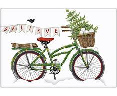 Geschirrtuch, Motiv Christmas Believe Bike Bike, 100% Baumwolle, 76 x 76 cm