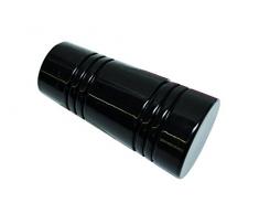 GARDINIA Endknöpfe für Gardinenstangen, 2 x Endstück Apollo, Serie Chicago, Metall, Schwarz, Durchmesser 20 mm