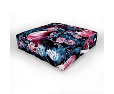 Society6 Burcu Korkmazyurek Floral und Flamingo VIII Bodenkissen für Innen- und Außenbereich