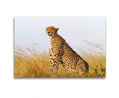 Premium Textil-Leinwand 120 x 80 cm Quer-Format Afrika: Gepard in der Masai Mara, Kenia | Wandbild, HD-Bild auf Keilrahmen, Fertigbild auf hochwertigem Vlies, Leinwanddruck von Angelika Stern
