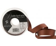 Berisfords 3501 Doppelseitiges Satinband, 20 m x 15 mm, Dunkelbraun