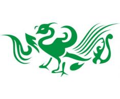 INDIGOS 4051095018407 Wandtattoo w215 Vogel, Phönix 80 x 35 cm, grün