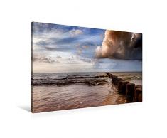 Calvendo Premium Textil-Leinwand 90 cm x 60 cm quer, Ahrenshoop Buhnen | Wandbild, Bild auf Keilrahmen, Fertigbild auf echter Leinwand, Leinwanddruck Menschen Menschen