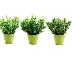 XICHEN 3 Anzug künstlich Simulation Topfpflanzen Innen grün Topfpflanzen Kleine Bonsai Pastoral Wohnzimmer Büro Display Simulation Blume grün