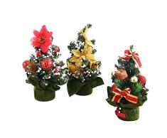 MXXGMYJ Mini-Weihnachtsbaum, klein, Miniatur, für Tischplatte oder Schreibtisch, perfekt für Zuhause, Büro, Party-Dekoration. 3pcs