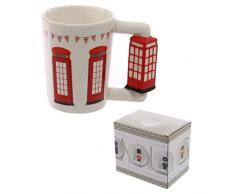 Novelty Tasse Mug aus Keramik mit Griff in Form eines Telefonkabine