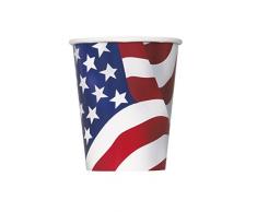 266 ml Pappbecher mit dem US-Flaggenmotiv, 8 Stück
