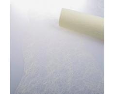 Deko AS GmbH Sizoflor Tischband Wellenschnitt Creme ca. 25 cm Rolle 25 Meter 60W 012-R