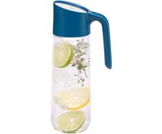WMF Nuro Wasserkaraffe 1,0l, mit Griff, Höhe 29,7 cm, Glas-Karaffe, CloseUp-Verschluss, blau