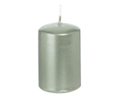 Wiedemann Stumpenkerzen lackiert in Cellophan, Wachs, Silber, 6 x 4 cm, 16-Einheiten