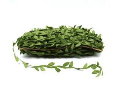 loosco 87 Yard Künstliche Leaf Fake Vine Girlanden Simulation Blattwerk Rattan Kranz grün Blätter Dekorative Home Garten Hochzeit Party Kränzen Decor Casual Small grün