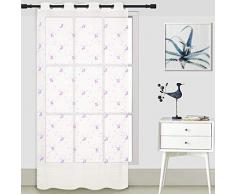 ForenTex J-0581 Floral Dekoschal für Fenster/Türen, Polyester, Violett, 145 x 260 cm