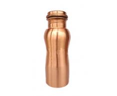 Rastogi handicrafts Süßes Design, reines Kupfer, weniger Wasserflasche, einfarbig und handgehämmert, Ayurveda-Gesundheitsvorteil, 550 ml